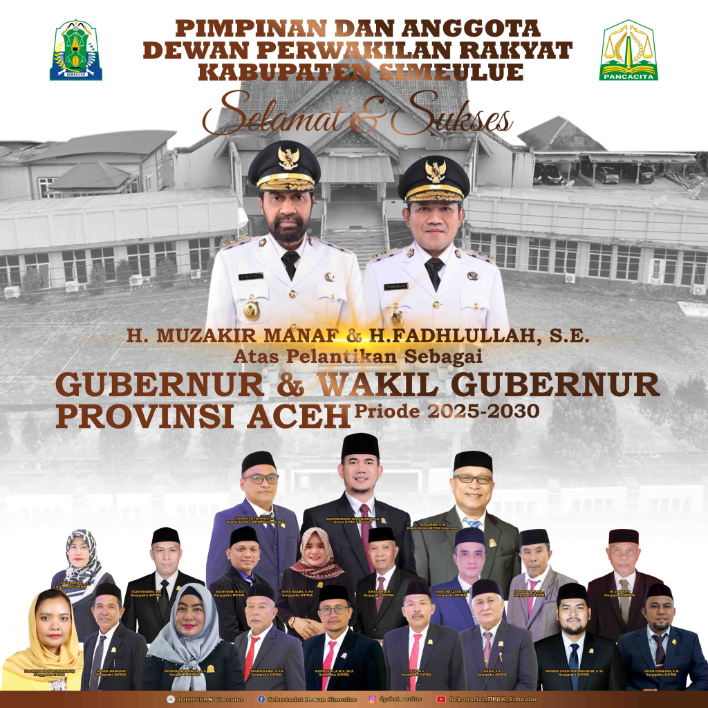 Sebagai Gubernur dan Wakil Gubernur Aceh 2025-20230